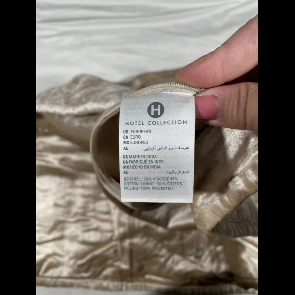 NIB‎ Hotel Collection Contour Velvet Euro Sham